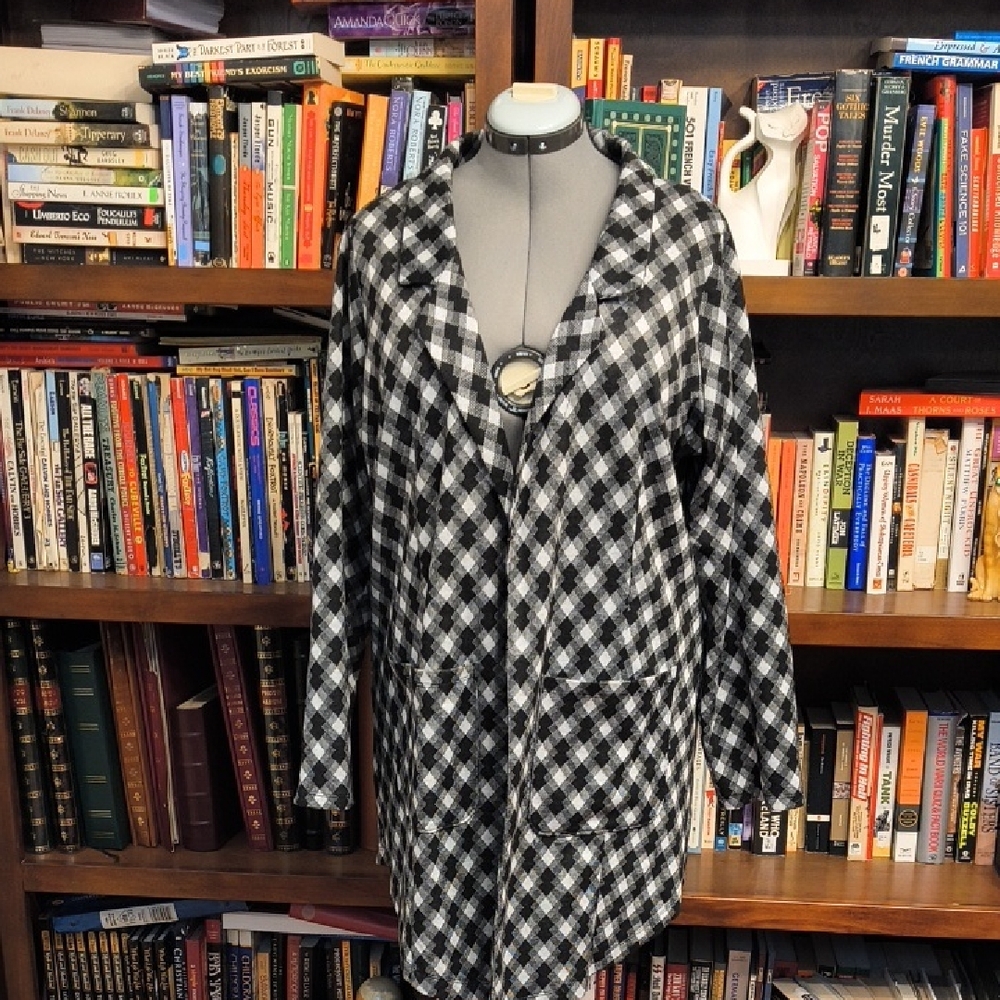 LulaRoe Black and White Open Front Cardigan